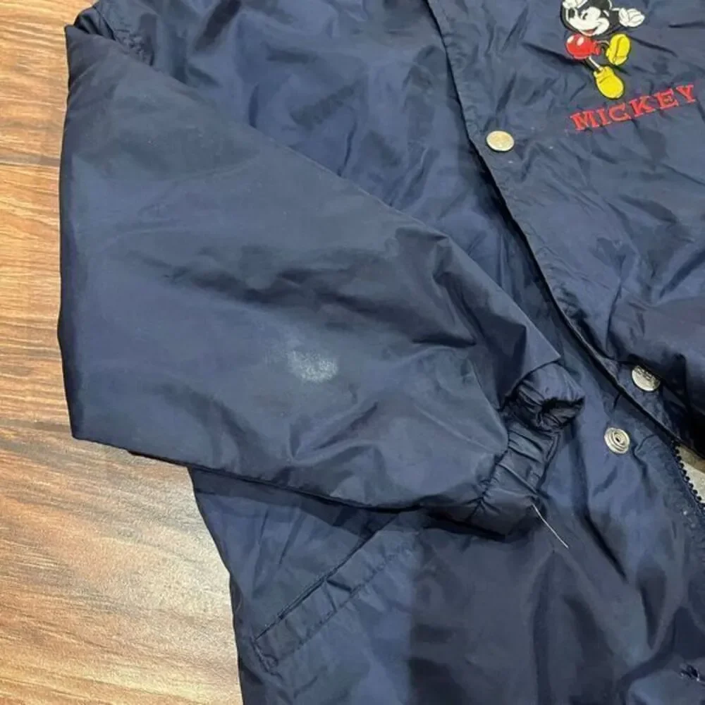 Mickey Mouse Yth Small DISNEY Cartoon Sweatshirt Lined Nylon Hoodie‎ Jacket FLAW